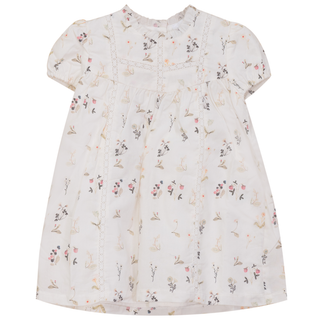 Lace Trim Flower Print Dress
