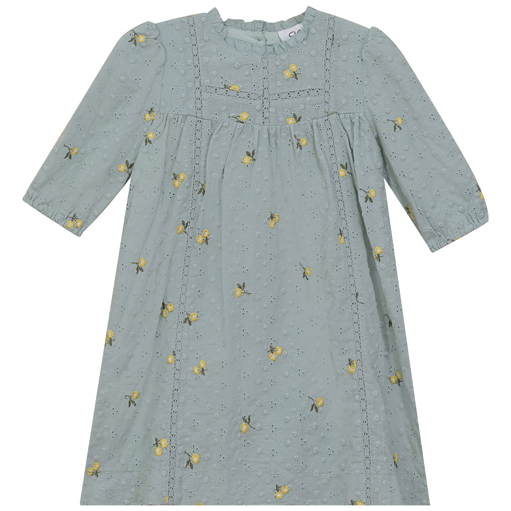 Lace Trim Flower Print Dress - By Baano