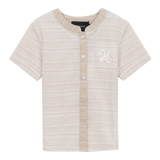 Woven Crinkle Stripe Shirt