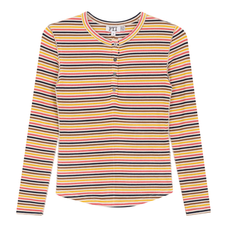 Multi Striped Ribbed Top