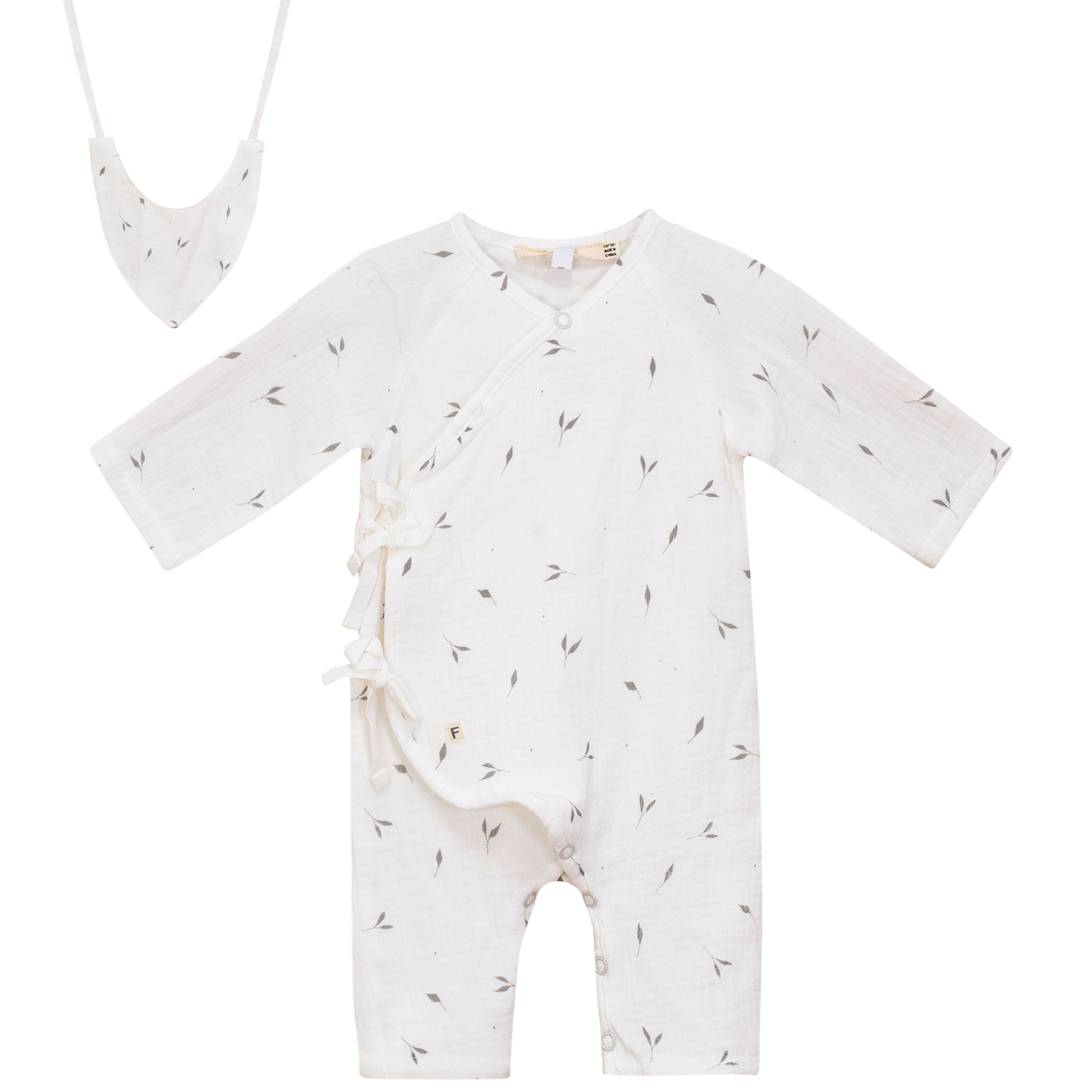 Leaf Print muslin Wrap Romper - By Baano