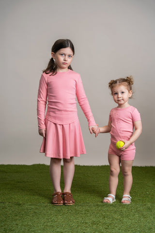 Ribbed Short Panel Skirt