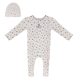 Cherry Print Onesie with Hat TheHushShop.com
