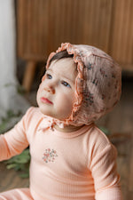 Pointelle Rib Onesie and Bonnet - By Baano
