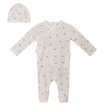 Floral Print Pointelle Onesie and Hat - By Baano