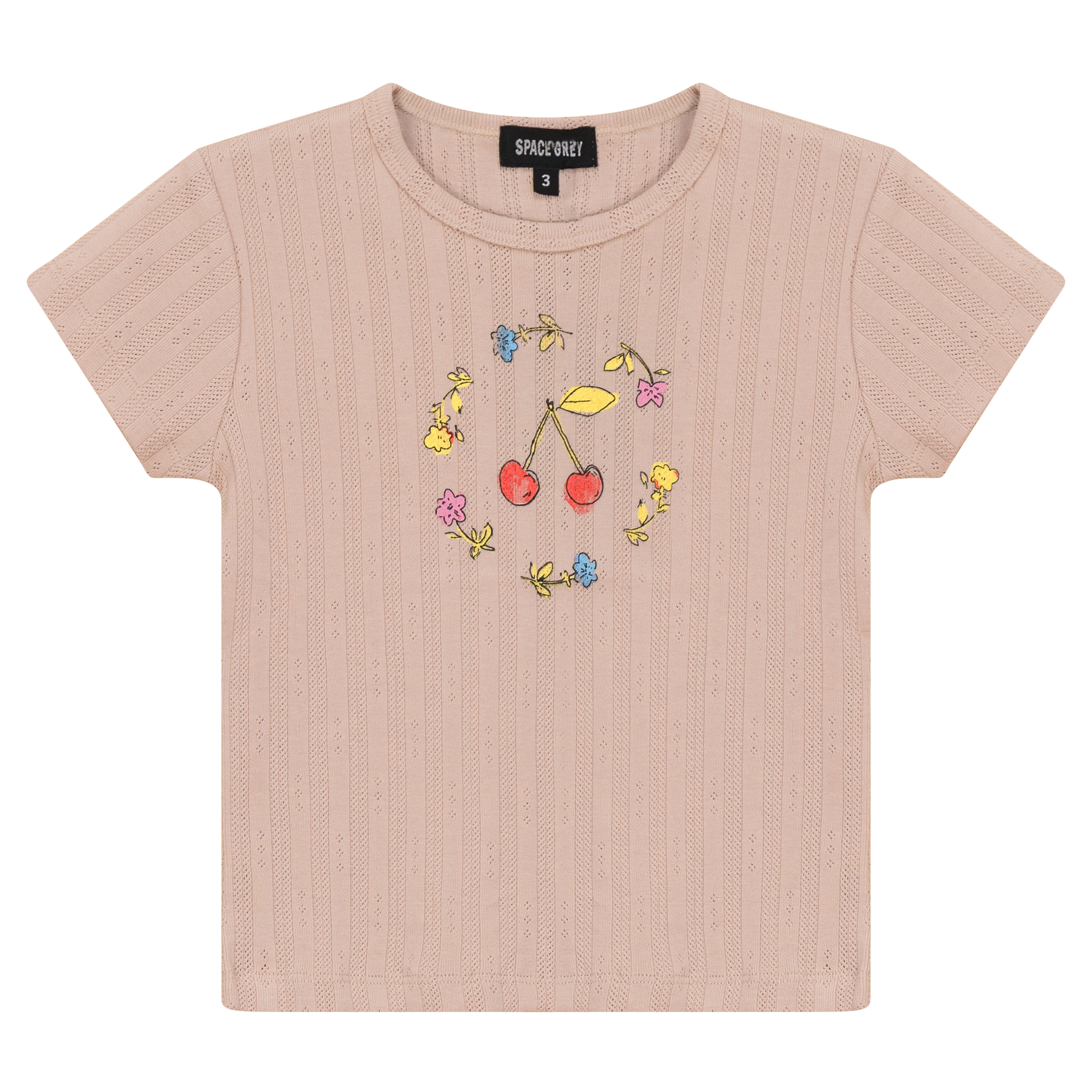 Pointelle Ribbed T-Shirt - By Baano