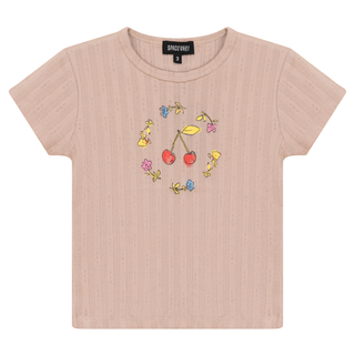 Pointelle Ribbed T-Shirt