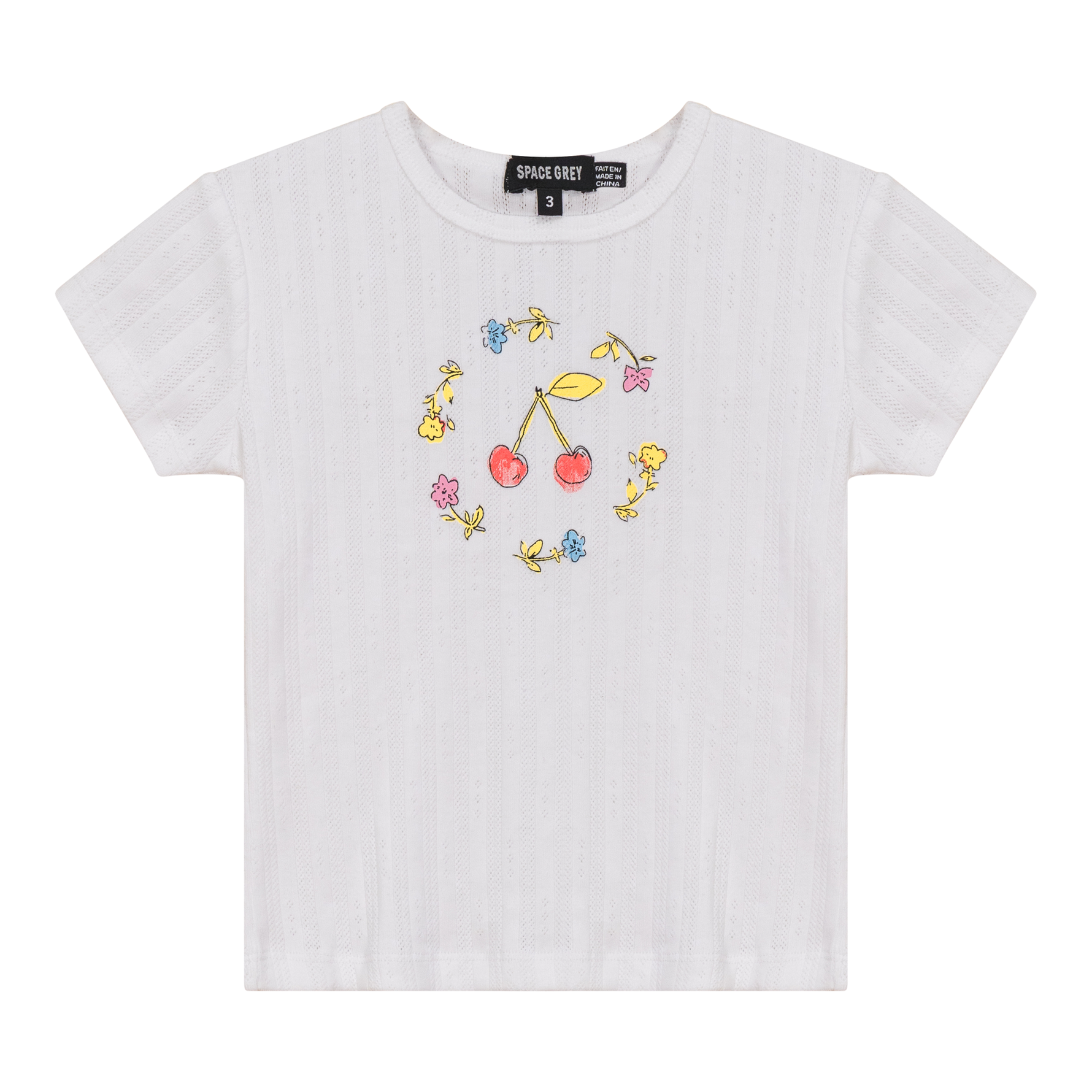 Pointelle Ribbed T-Shirt - By Baano