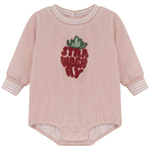 Strawberry Striped Teryy Onesie TheHushShop.com