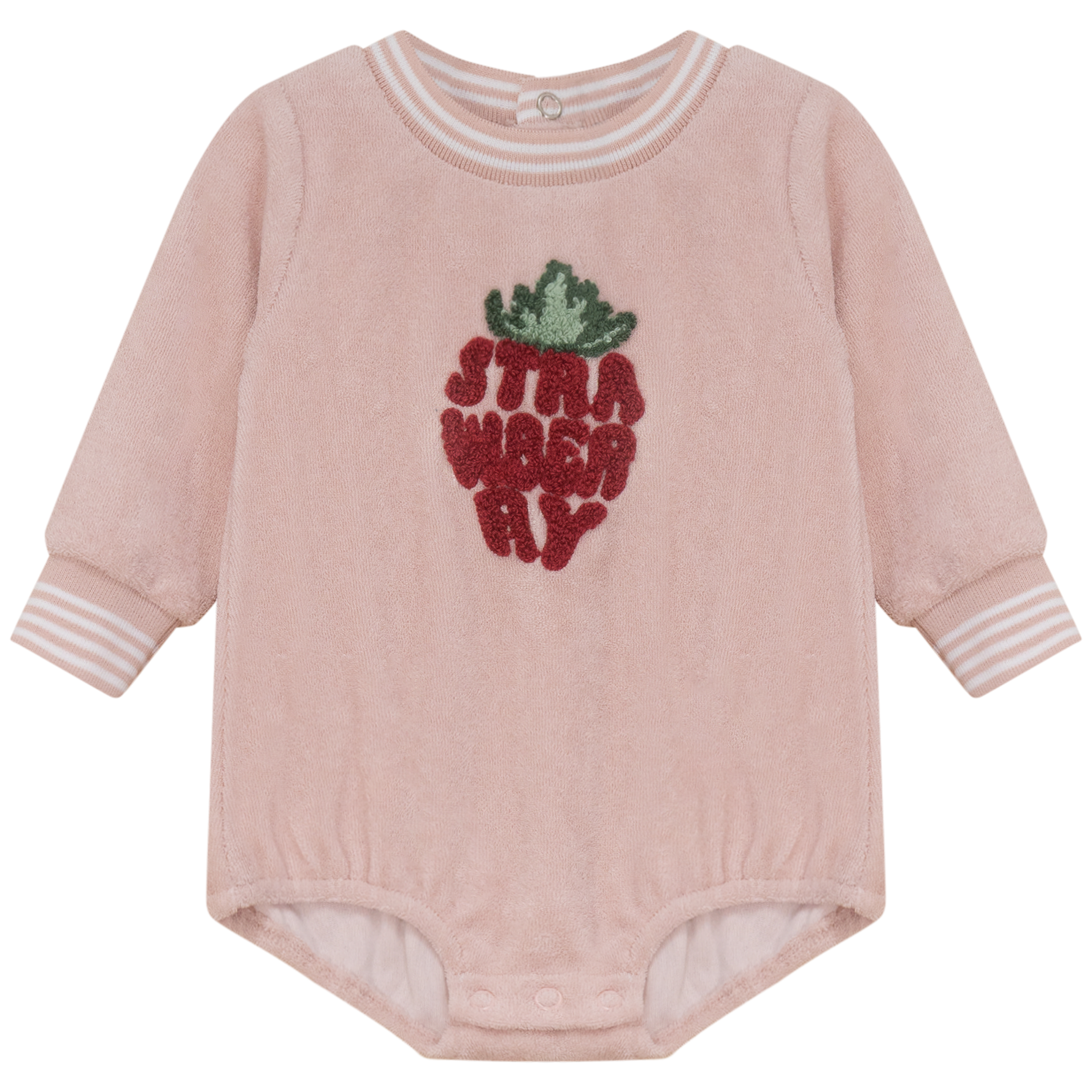 Strawberry Striped Teryy Onesie TheHushShop.com