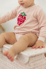 Strawberry Striped Teryy Onesie TheHushShop.com