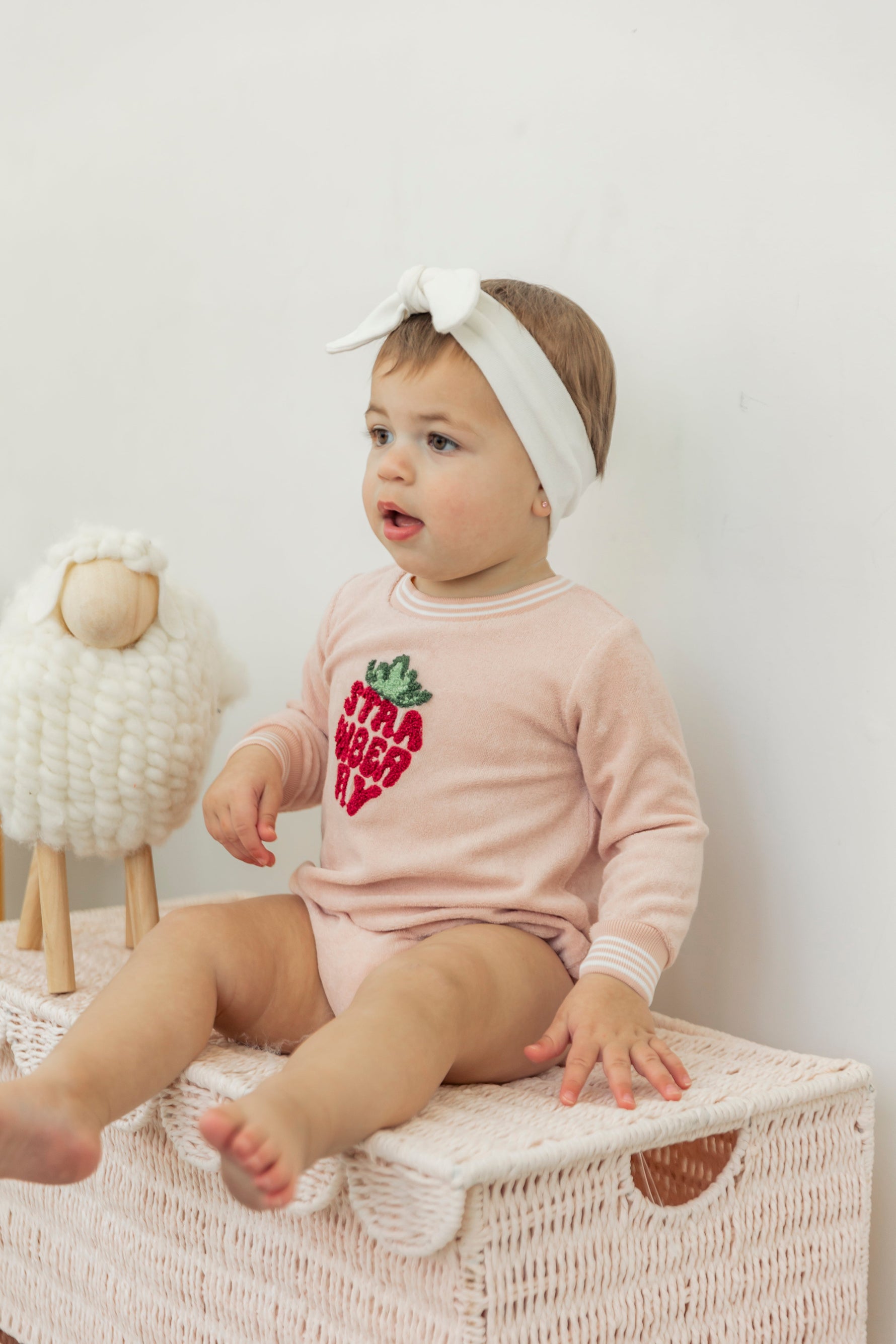 Strawberry Striped Teryy Onesie TheHushShop.com