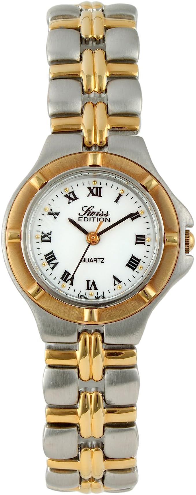 Swiss Edition Women's Bracelet Watch- Sport Bezel-Two-Tone Gold Plated Peugeot Watches