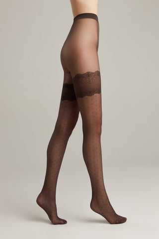 Fantasy Tights Conte Seduction - Polka Dots Stockings Imitation - By Baano