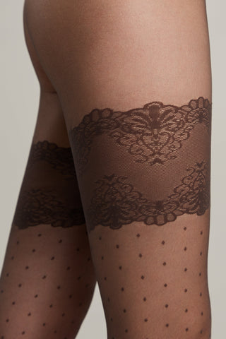 Fantasy Tights Conte Seduction - Polka Dots Stockings Imitation - By Baano