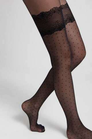 Fantasy Tights Conte Seduction - Polka Dots Stockings Imitation - By Baano