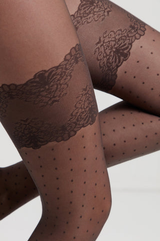 Fantasy Tights Conte Seduction - Polka Dots Stockings Imitation - By Baano