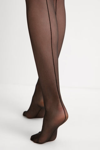 Fantasy Stockings Conte Sense - Silicone Lace Top with Back Seam Imitation - By Baano