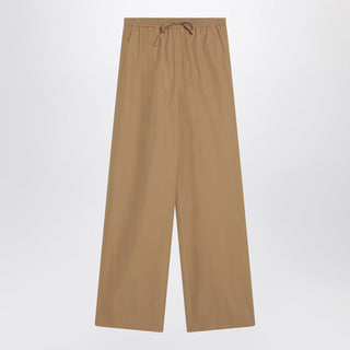 Sand-coloured Trousers In Cotton