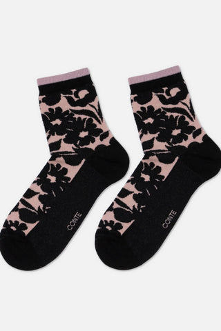 Cotton Socks Conte Classic 441 - Floral Pattern - By Baano