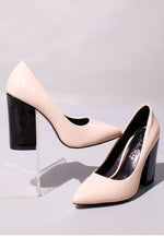 Kamira Patent Block Heeled Pumps London Rag International
