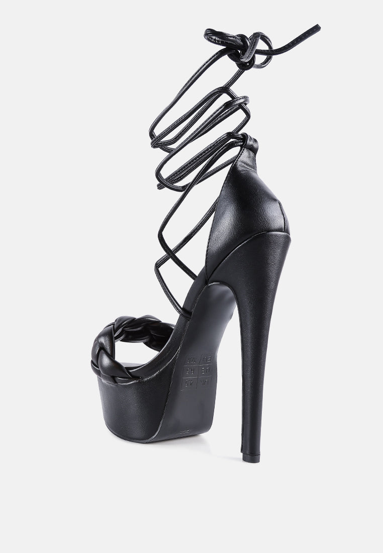 Twerk Tie-Up Braided High Platform Sandals London Rag International