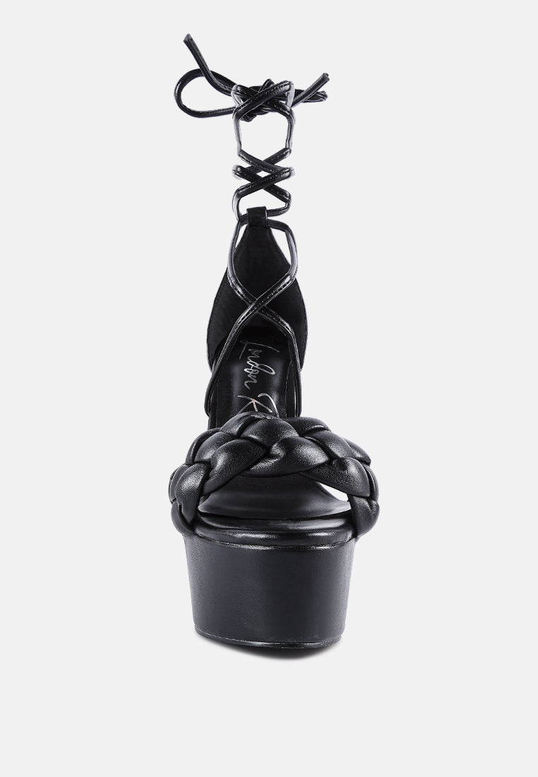 Twerk Tie-Up Braided High Platform Sandals London Rag International