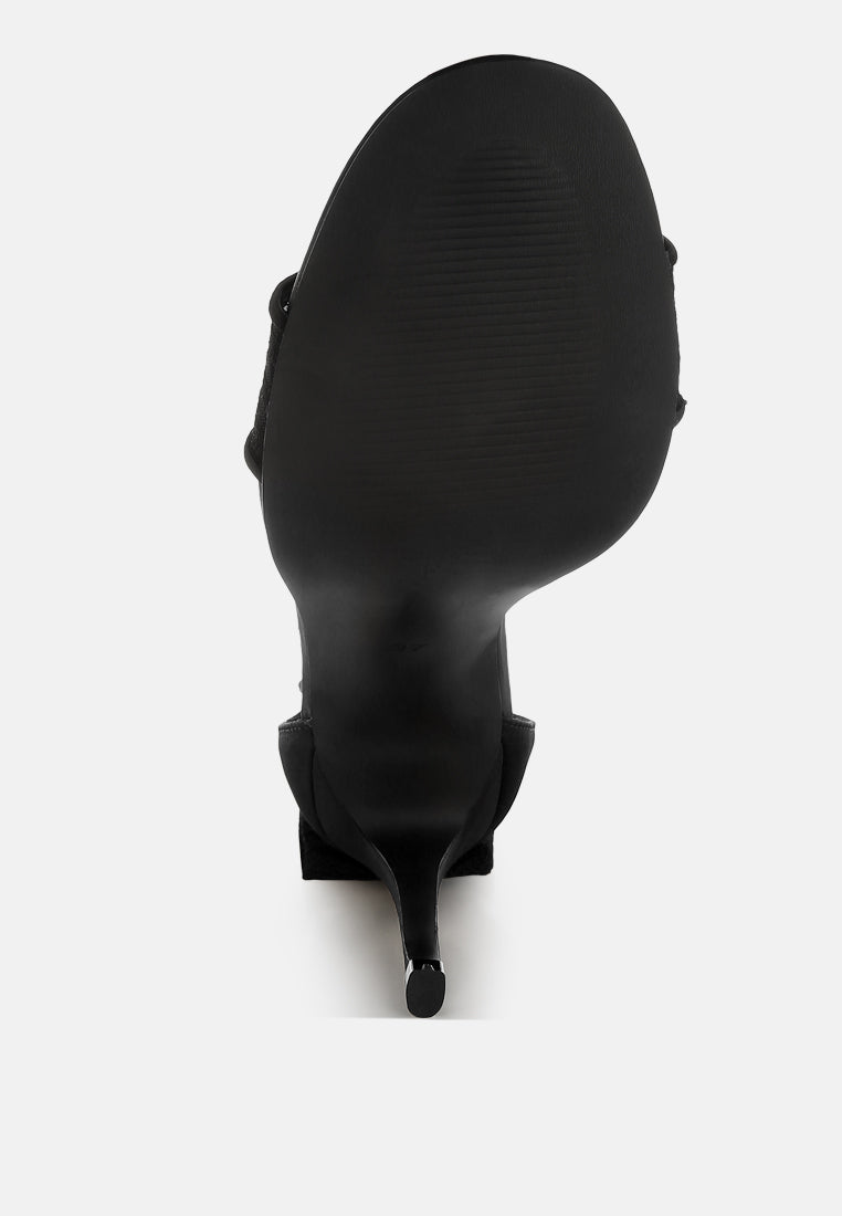 Delancy Bow Detail Lace Stiletto Sandals