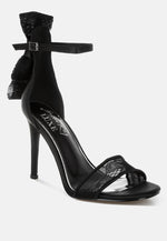 Delancy Bow Detail Lace Stiletto Sandals
