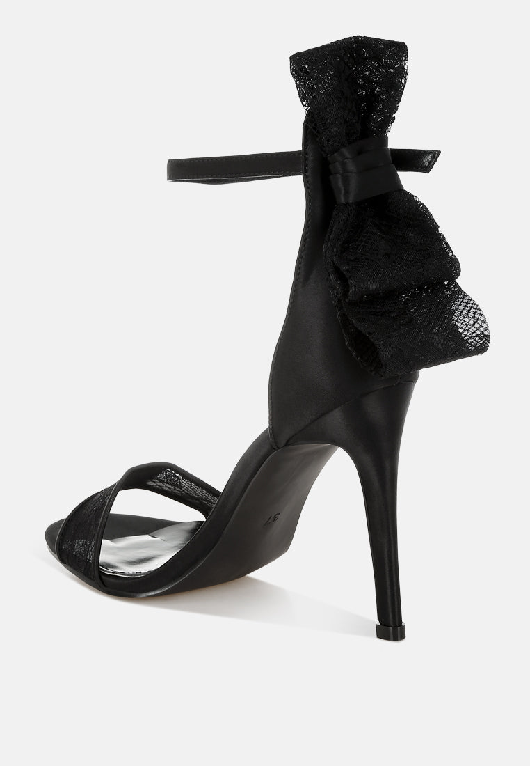 Delancy Bow Detail Lace Stiletto Sandals