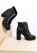 Hamiltons Lace Up Block Heel Boots