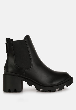 Maddie Block Heel Platform Chelsea Boots