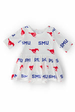 SMU White Mustang 3/4 Sleeve Twirl Bodysuit