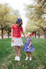 SMU White Mustang Ruffle Twirl Skort