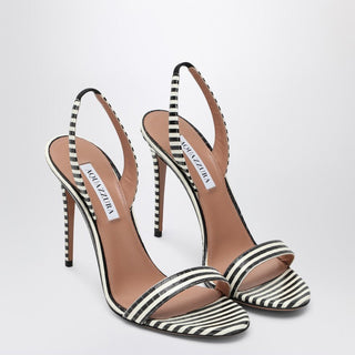 So Nude 105 White And Black Sandals - By Baano