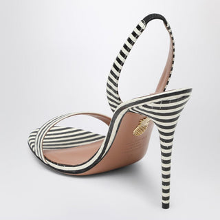 So Nude 105 White And Black Sandals - By Baano