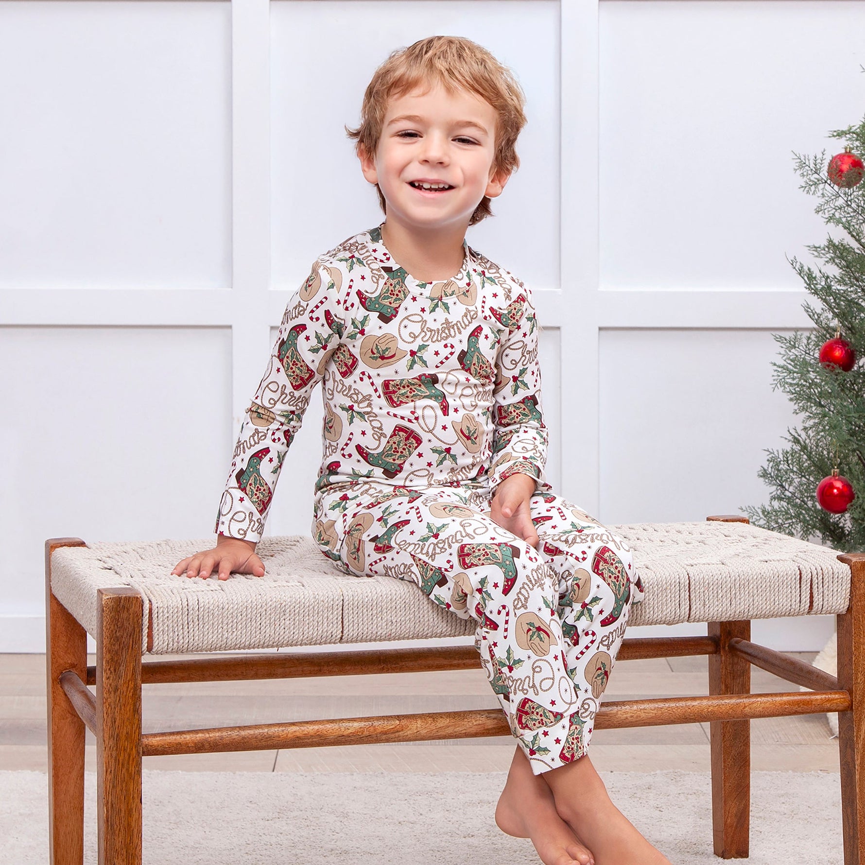 Western Christmas Pajamas for Kids – Bamboo Holiday PJs - By Baano