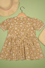 Embroidered fabric V shape Yoke Dress - By Baano