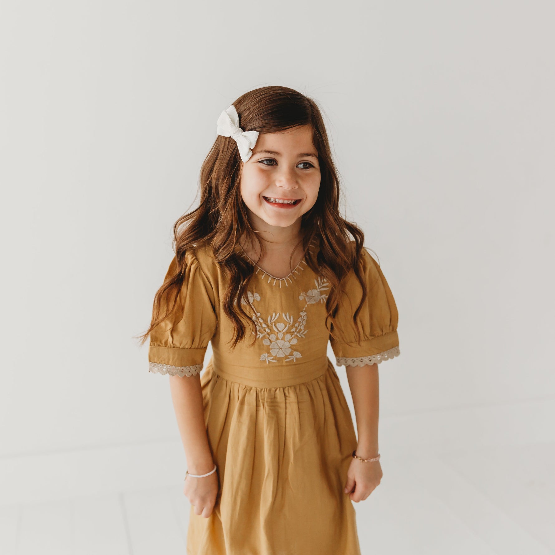 Embroidered yoke with Puff Sleeves - By Baano