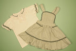 Green Gingham Pinafore Dress and Blouse Set - By Baano