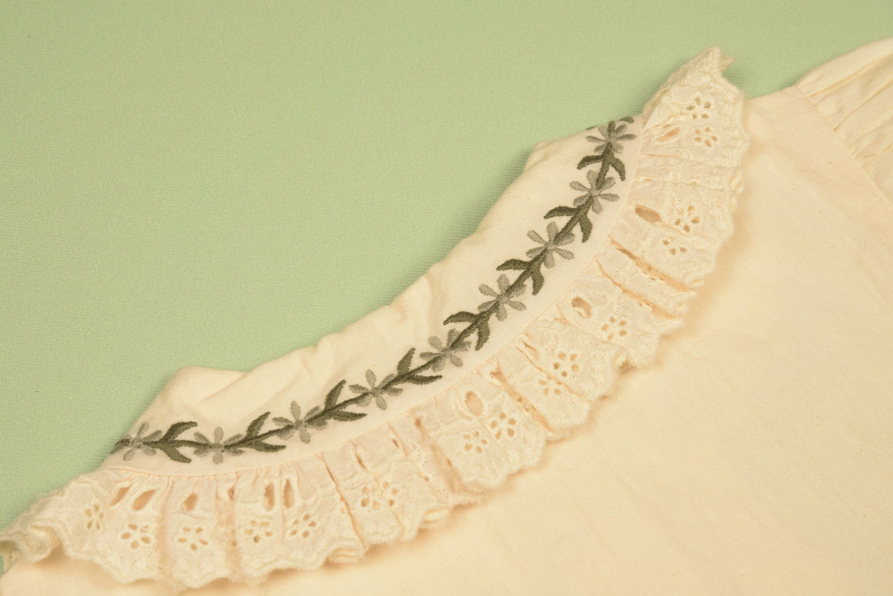 Green Gingham Pinafore Dress and Blouse Set - By Baano