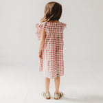 Pink Gingham Schiffli Embroidery Mia Dress - By Baano