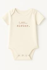 Little Sister Clay Organic Cotton Short Sleeve Baby Bodysuit - By Baano
