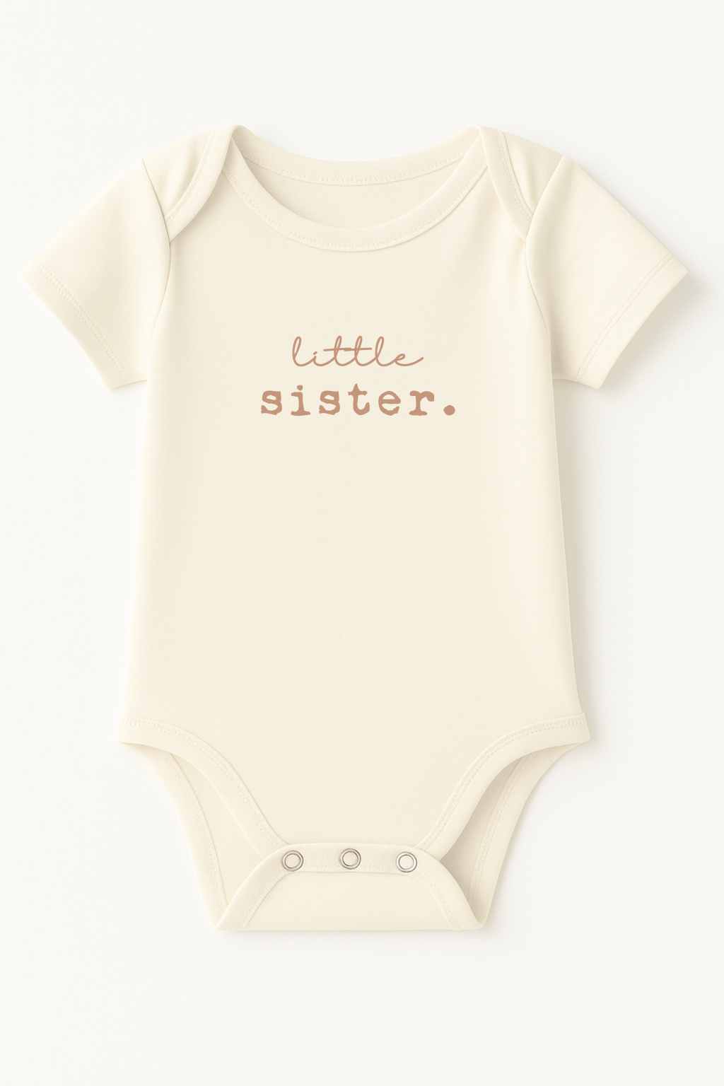 Little Sister Clay Organic Cotton Short Sleeve Baby Bodysuit - By Baano