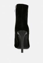Sulfur Suede Leather Stiletto Ankle Boot