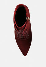 Sulfur Suede Leather Stiletto Ankle Boot