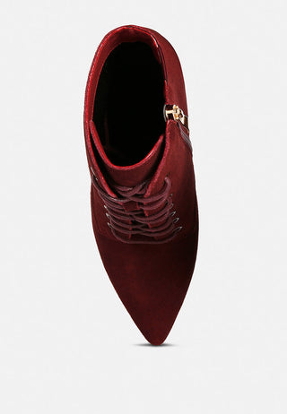 Sulfur Suede Leather Stiletto Ankle Boot