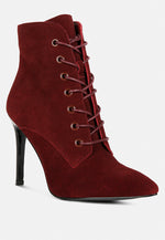 Sulfur Suede Leather Stiletto Ankle Boot