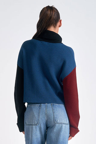 Sweater Mock neck Colorblock - By Baano