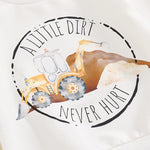 Baby Toddler Boys 2Pcs Fall Outfit A Little Dirt Never Hurt / Farmers Keep America Growing Letter Tractor Print Long Sleeve Top and Long Pants Set